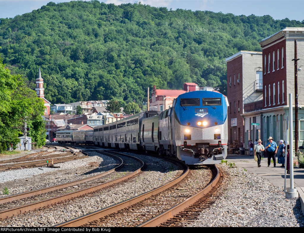 Bonus Train:  The eastbound Capitol Limited calls at Cumberland, MD